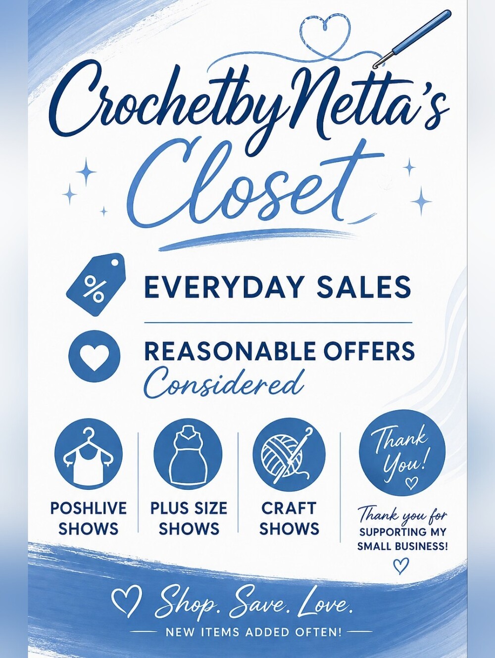 CrochetByNetta's Live  6/24/26 @ 6:15 pm ~  LIKE LISTING TO BE NOTIFIED